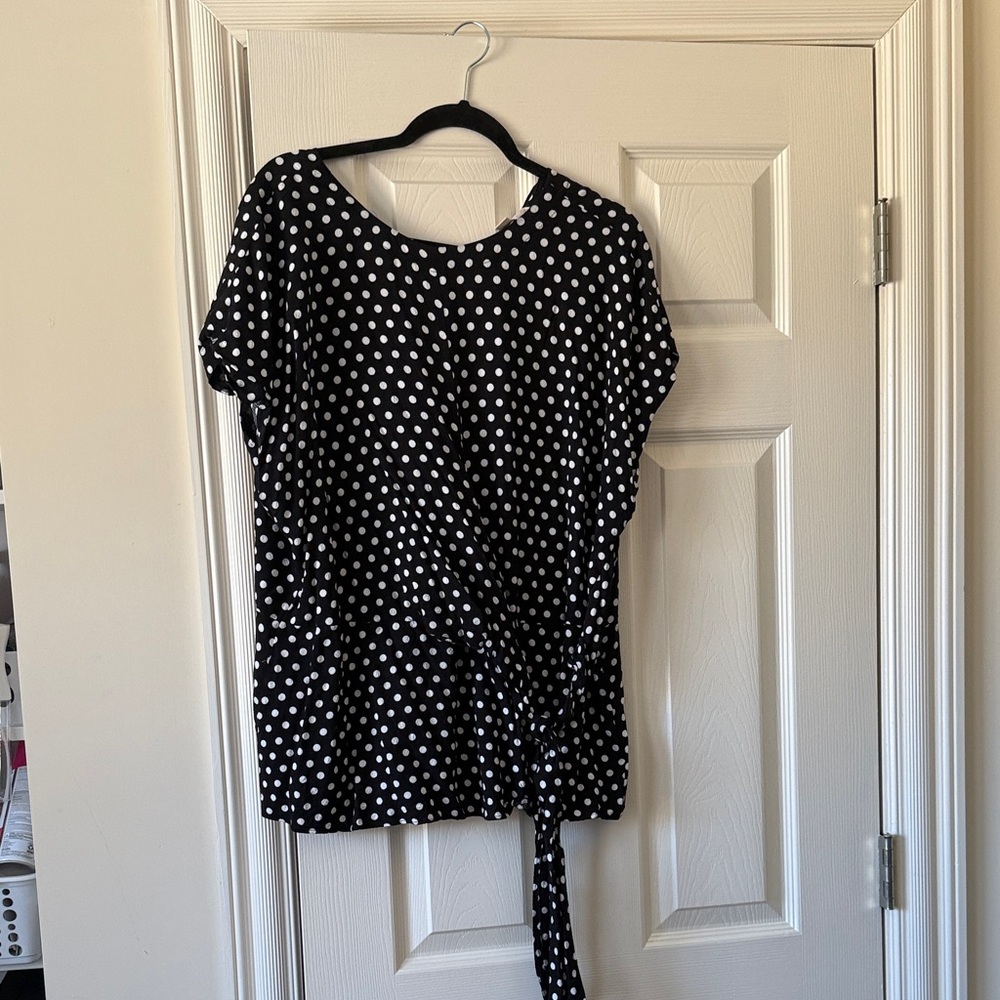 MICHAEL Michael Kors Black and White Polka Dot Blouse
